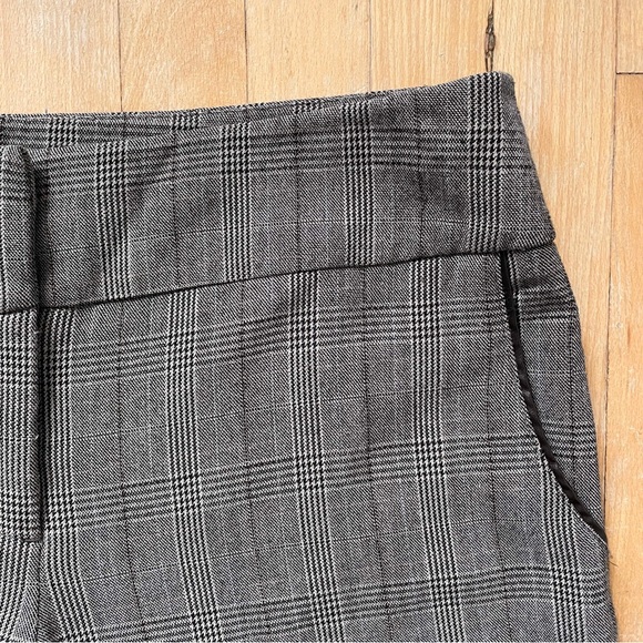 Y2K Mid Rise Grey Brown Glen Check Wide Leg Pants Size 8 - Picture 4 of 5